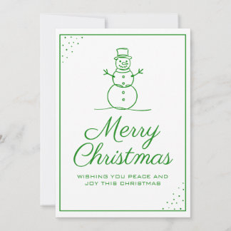 Carte de vœux de Noël Bonhomme de neige
