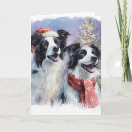 Carte de vœux de Noël Border Collie (Devant)