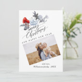 Carte de vœux de Noël botanique aquarelle (Debout devant)