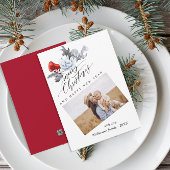 Carte de vœux de Noël botanique aquarelle