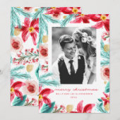 Carte de voeux de Noël BOTANIQUE PEINTED HIVER (Devant / Derrière)