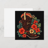 carte de vœux de Noël bottes de cowboy de Noël (Devant / Derrière)