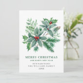 Carte de vœux de Noël Branche de houx festif (Debout devant)