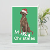 Carte de voeux de Noël Brown Labrador Chien Merry (Debout devant)