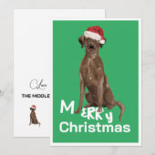 Carte de voeux de Noël Brown Labrador Chien Merry (Devant / Derrière)