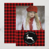 Carte de voeux de Noël Buffalo Plaid (Devant / Derrière)