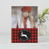 Carte de voeux de Noël Buffalo Plaid (Debout devant)