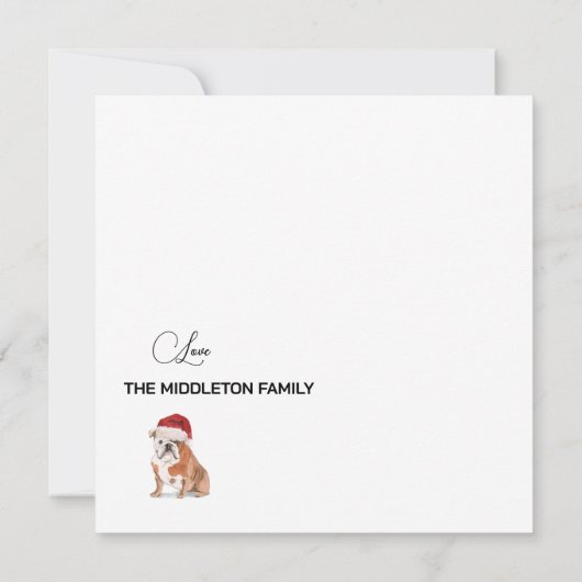 Carte de voeux de Noël Bull Dog Joyeux (Dos)