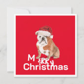 Carte de voeux de Noël Bull Dog Joyeux (Devant)