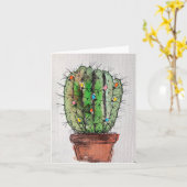 Carte de voeux de Noël Cactus (Fleur jaune)