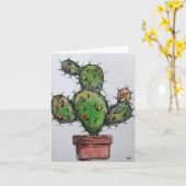 Carte de voeux de Noël Cactus (Fleur jaune)