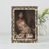 Carte de vœux de Noël cadre photo décorations de N (Debout devant)