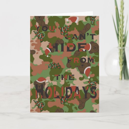 Carte de vœux de Noël camouflage Ourson (Devant)