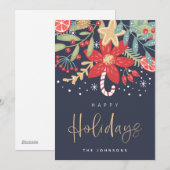 Carte de vœux de Noël Candy Cane | Carte photo de  (Devant / Derrière)