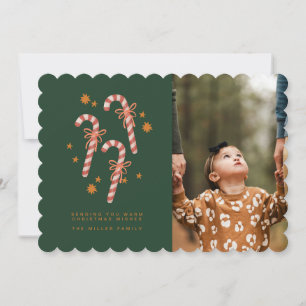 Carte de vœux de Noël Candy Cane Christmas Wishes