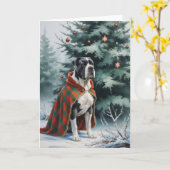 Carte de voeux de Noël Cane Corso Dog (Fleur jaune)