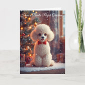 Carte de vœux de Noël Caniche (Devant)