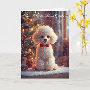 Carte de vœux de Noël Caniche