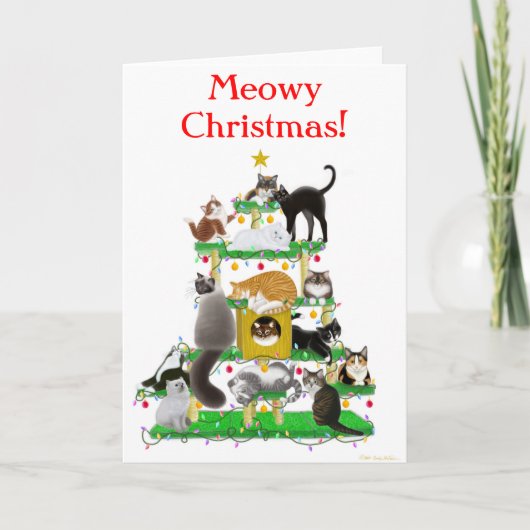 Carte de voeux de Noël Cat Tree (Devant)