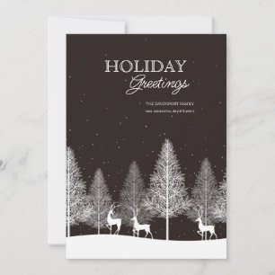 Carte de vœux de Noël Cerfs d'hiver
