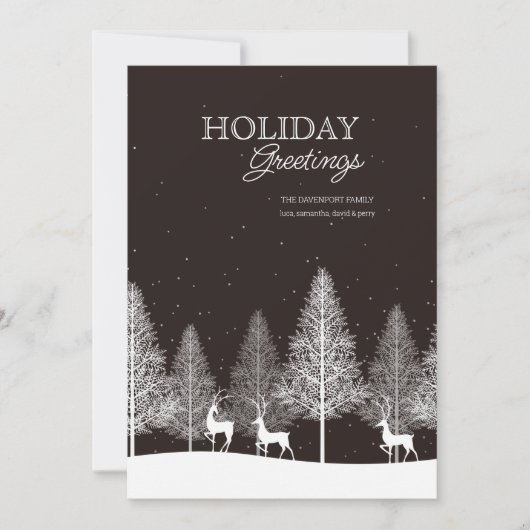 Carte de vœux de Noël Cerfs d'hiver (Devant)