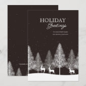 Carte de vœux de Noël Cerfs d'hiver (Devant / Derrière)