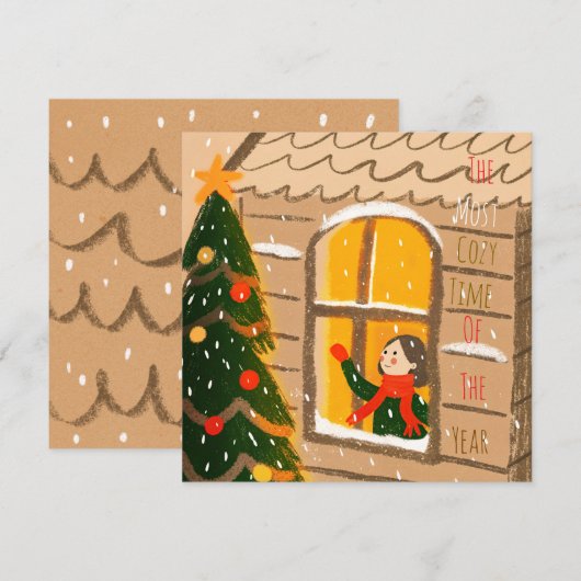 Carte de vœux de Noël chaleureuse (Devant / Derrière)
