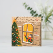 Carte de vœux de Noël chaleureuse (Debout devant)