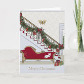 Carte de vœux de Noël Chat sur Canapé (Devant)