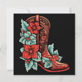 carte de vœux de Noël chaussure de cowboy (Devant)