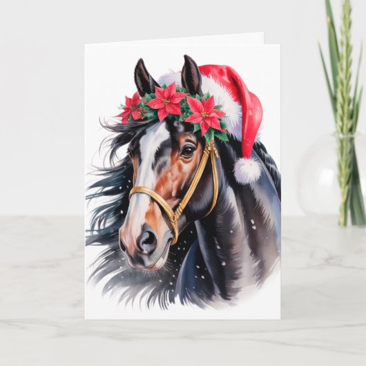 Carte de vœux de Noël Cheval (Devant)