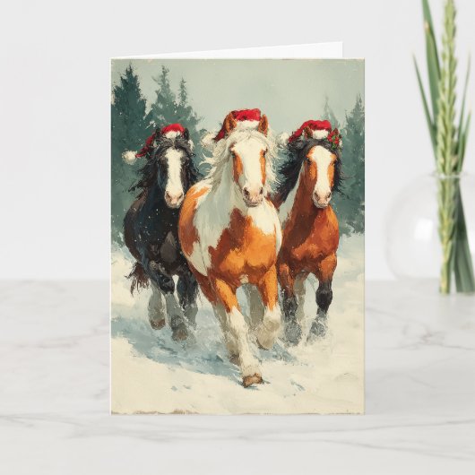 Carte de vœux de Noël chevaline (Devant)