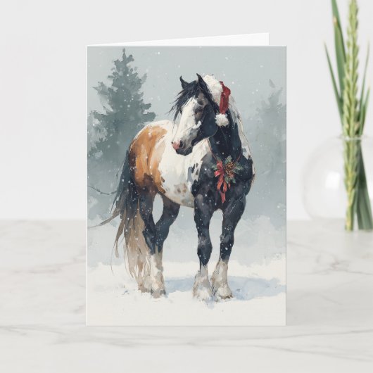 Carte de vœux de Noël chevaline (Devant)