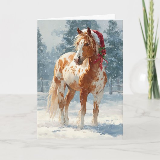 Carte de vœux de Noël chevaline (Devant)
