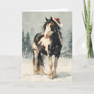 Carte de vœux de Noël chevaline