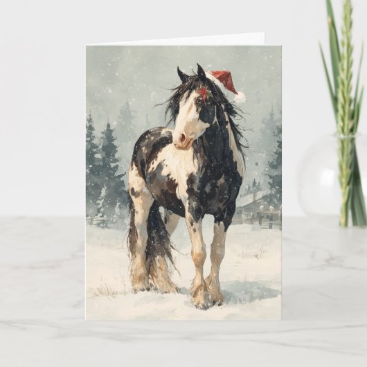 Carte de vœux de Noël chevaline (Devant)