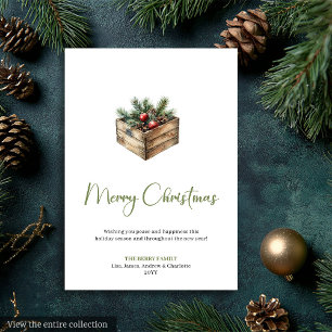 Carte de vœux de Noël Chic Boho Botanique Scandina