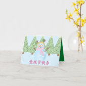 Carte de voeux de Noël chinoise, Joyeux Noël (Fleur jaune)