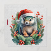 Carte de voeux de Noël Chipmunk (Devant / Derrière)
