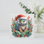 Carte de voeux de Noël Chipmunk (Debout devant)