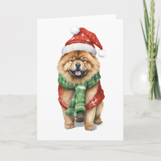 Carte de vœux de Noël Christmas Chow – Cadeau mign (Devant)