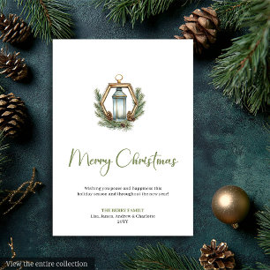 Carte de vœux de Noël classique bohème aquarelle n