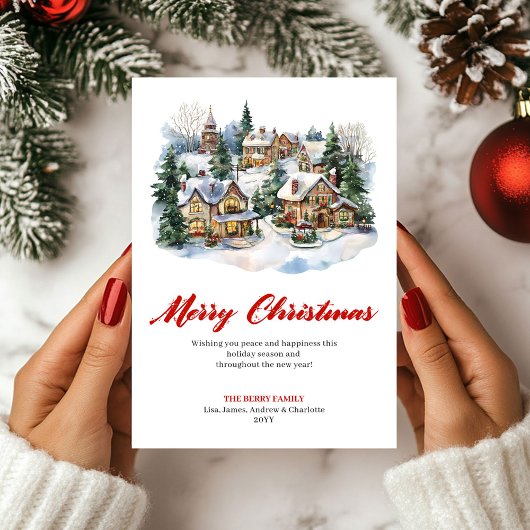 Carte de vœux de Noël classique rouge et vert