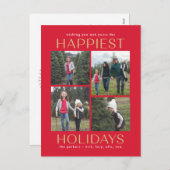 Carte de vœux de Noël Collage Propre Solide (Devant / Derrière)