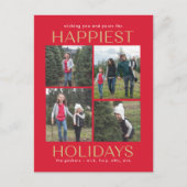 Carte de vœux de Noël Collage Propre Solide (Devant)