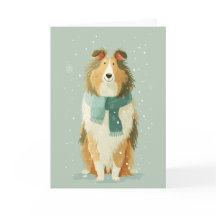 Carte de vœux de Noël Collie