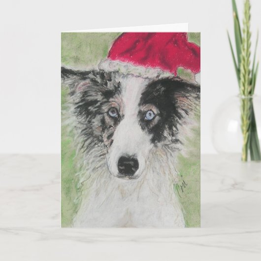 Carte de voeux de Noël Collie Bordure (Devant)