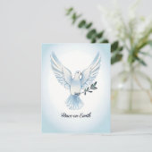 Carte de vœux de Noël Colombe de la paix sur Terre (Debout devant)