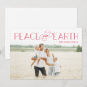 Carte de vœux de Noël couleur modifiable Peace on (Devant / Derrière)