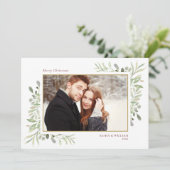 Carte de vœux de Noël Couple de verdure (Debout devant)